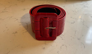 Red Crocodile Belt (Faux Leather)