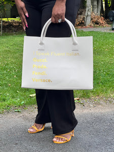 Modern Fluent In Italian Large Tote