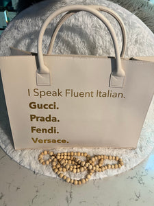 Modern Fluent In Italian Large Tote